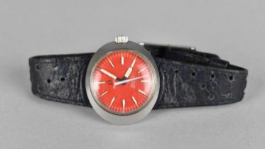 A Vintage Omega Geneve Dynamic Ladies Wristwatch the Face with Red Dial with Silvered Batons, with