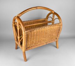 A Modern Wicker Two Division Magazine Rack