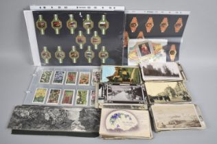 A Collection of Approx 140 Various Vintage Postcards, Cigarette Cards, Cigar Bands Etc