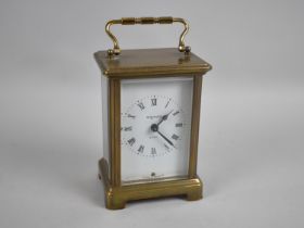 A Mid 20th Century French Brass Carriage Clock, White Enamel Dial Inscribed Bayard, 8 Day