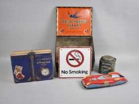 A Vintage Bluebird Toffee Tin, Ocean Queen Coffee Tin, Tin Plate Friction Racing Car (Missing