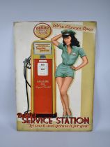 A Reproduction Printed Metal American Sign for Betty's Service Station, 50x75cms