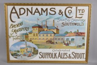 A Reproduction Gilt Framed Advertising Poster for Adnams and Co Ltd, 69x49cms