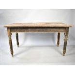 A Late 19th/Early 20th Century Rectangular Writing Table with Rexine Panel To Top, Turned
