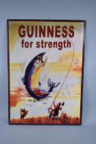 A Reproduction Printed Metal Advertising Sign, Guinness for Strength, 50x75cms