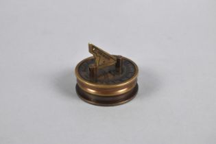 A Small Reproduction Brass Combination Pocket Compass and Sundial as Made by Stanley of London, 5cms
