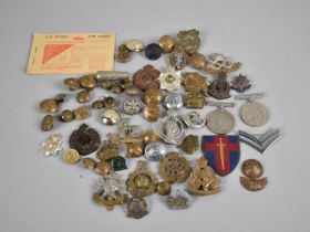 A Collection of Various Military Badges, Buttons, Medals Etc