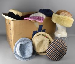 A Large Collection of Various Ladies Hats to Include Straw Examples, Knitted etc