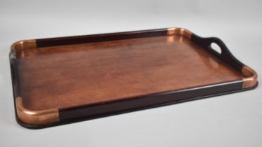 A Mid 20th Century Mahogany Tray with Copper Protected Corners, 48x32cms