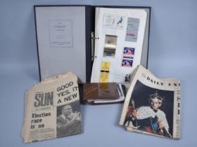 A Ring Binder and Album Containing Various Matchbooks, Issue One of Sun Newspaper, Daily Express 2nd