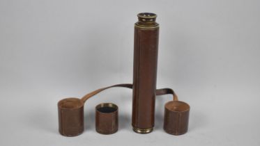 A Vintage Leather Covered Four Drawer Telescope by JH Steward Ltd, London, "The Quick Focus