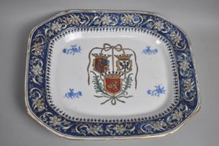 A Porcelain Armorial Plate Decorated in Blue, Red, Green and Gilt Enamels, The Base with Printed