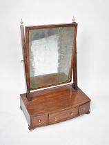 A 19th Century String Inlaid and Crossbanded Mahogany Dressing Table Swing Mirror with Bow Fronted