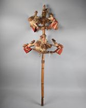 A Latin American Puppet Toy, Figures Around Maypole or Similar, Rise and Fall Mechanism, Probably