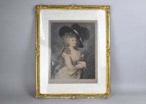 A 19th Century Framed Coloured Engraving after Thomas Gainsborough, Georgiana Duchess of Devonshire,