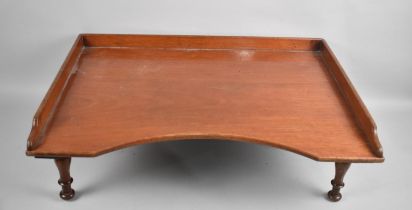 An Edwardian Mahogany Galleried Bed Tray, 62cms Wide