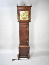 A 19th Century Oak and Mahogany Long Case Clock with Brass Dial having Seconds and Date