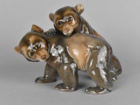 A Rosenthal Porcelain Bear Cub Group, 15cm high