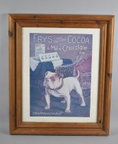 A Reproduction Pine Framed Advertising Poster for Fry's Cocoa and Milk Chocolate, 44x31cms