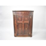 A 19th Century Inlaid Oak Wall Hanging Corner Cabinet with Shaped Shelves, 80cms Wide