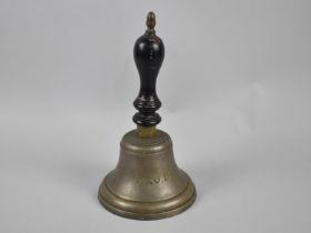 A Wooden Handled Bell Inscribed P&O. B.I, 30cms High