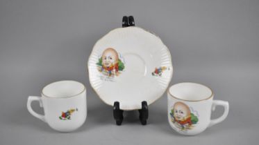 Two Dorchester Humpty Dumpty Childs Cups and One Saucer