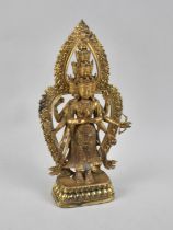 A Tibetan Bronze Figure of Lord Vishnu, Jewelled Decoration, 27.5cms High