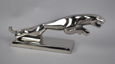 A Large Reproduction Chromed Replica of the Jaguar Emblem, 31cms Long