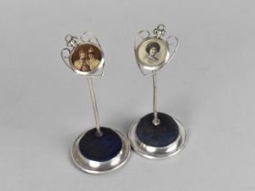 A Pair of Silver Hatpin Holders by Robert Pringle & Sons, 1910 Hallmark Birmingham, the One Having