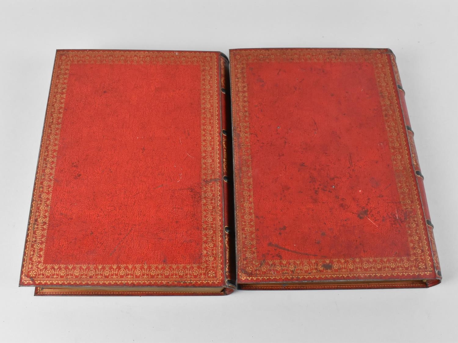 A Pair of Huntley and Palmer Biscuit Tins in the Form of Tooled Leather Bound Books, Issued 1924, - Image 4 of 4