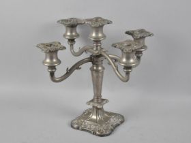A Mid/Late 20th Century Silver Plated Five Branch Candelabra, 26.5cms High
