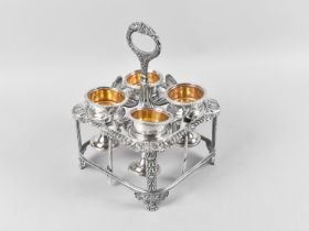 An Early 19th Century Designed Silver Plated Four Cup Boiled Egg Cruet by Creswick, Sheffield,