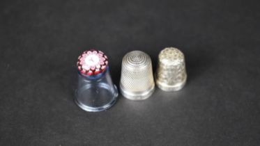 Two Sterling Silver Thimbles by Charles Horner and One Caithness Example