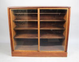 A 20th Century Glazed Stationery Cabinet with Fitted Interior and Sliding Doors, 100cm wide and 90cm