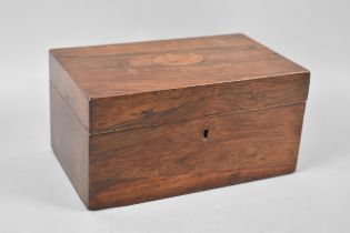 A Mid/Late 19th Century Two Division Tea Caddy with Lead Lined Tea Containers, Missing Bracket Feet,