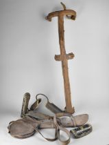 A Collection of Various 19th Century Medical Items to Comprise Leather Mounted Leg Brace, Down