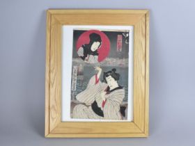 A Framed Japanese Woodblock Print, Frame 42x52cm