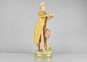 A Large Royal Dux Figure Modelled as Dandy Reading Book, Impressed Mark to Base and with Applied