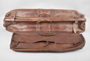 Two Vintage Leather Cricket Bags, Longest 91cms