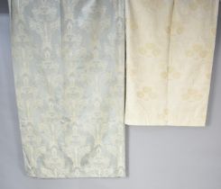 A Pair of Green Dorma Curtains, 67" Width and 6ft Long Together with a Pair of Cream Curtains 52"