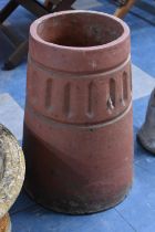 A Tapering Circular Terracotta Chimney Pot, 50cms High