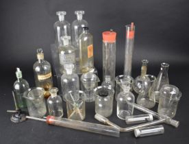 A Collection of Various Mid/Late 20th Century Scientific Glass Bottles and Test Tubes