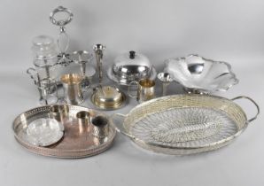 A Collection of Various Silver Plated Items to include Fruit Bowls, Bottle Stands, Crumpet Dish,