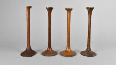 Four Various 19th Century Stethoscopes, 17cm high (Three examples with condition issues)