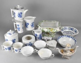 A Collection of Ceramics to Comprise Mason Twin Handled Rose Bowl, Portmeirion Blue and White