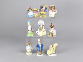 Six Beswick Beatrix Potter Figures Together with Two Coalport Anthropomorphic Figures, Squirrel