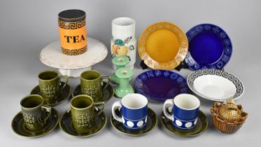 A Collection of Various Portmeirion China to Comprise Greek Key Storage Jar, Dishes, Coffee Cans and