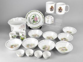 A Collection of Various Ceramics to Comprise Eight Wedgwood Peter Rabbit Bowls, Four Egg Cups, Money