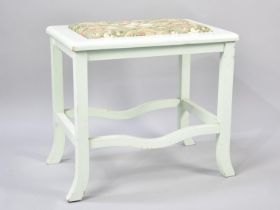 A Painted Rectangular Dressing Table Stool with Inset Pad Seat, 50cms Wide