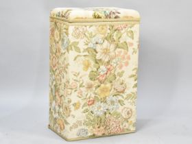 A Mid 20th Century Fabric Covered Metal Linen Box, 36cms Wide